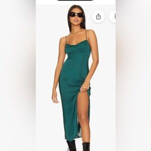 Free people City Cool satin sheer panel midi dress